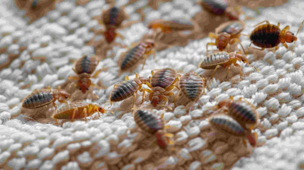 bed bug infestation on mattress in Bloomington Indiana student apartment