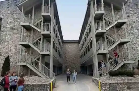 Student apartment building near Indiana University Bloomington where shared housing pest infestations and bed bug problems commonly occur.